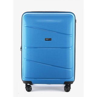 Большой чемодан V&V Travel Peace на 115/125 л из полипропилена Синий
