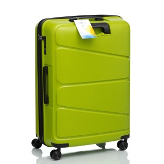 Большой чемодан V&V Travel Peace на 115/125 л из полипропилена Зеленый