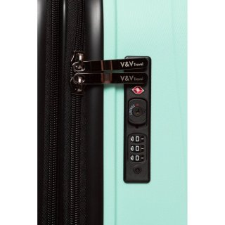 Большой чемодан V&V Travel TIFFANY из полипропилена на 115/125 л весом 4,3 кг Голубой