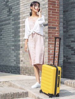 Большой чемодан Xiaomi Ninetygo Business Travel на 100 л из поликарбоната Желтый