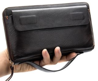 Великий чоловічий клатч Tiding Bag Коричневий