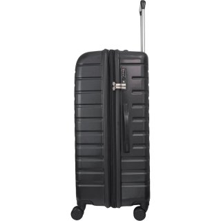 Большой пластиковый чемодан VIP XION на 115/129 л весом 5 кг Черный