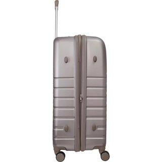 Большой пластиковый чемодан VIP XION на 115/129 л весом 5 кг Шампань