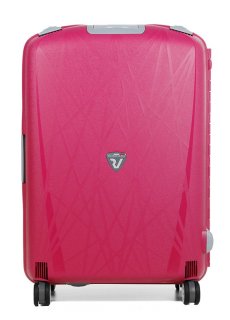 Большой полипропиленовый чемодан на 4-х колесах 90 л Roncato Light, малиновый