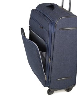 Большой текстильный чемодан 4-х колесный 97/107 л Rock Madison (L) Black