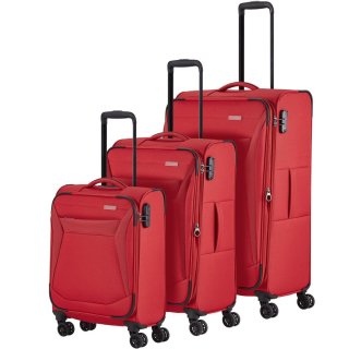Большой тканевый чемодан Travelite Chios на 90/97 л весом 3,4 кг Красный