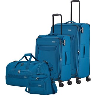 Большой тканевый чемодан Travelite Chios на 90/97 л весом 3,4 кг Синий