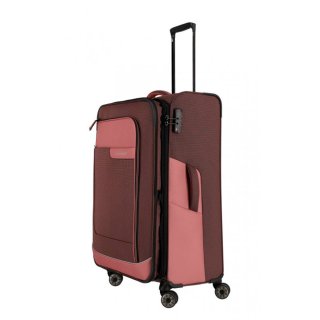 Большой тканевый чемодан Travelite Viia на 91/103 л весом 3,4 кг Розовый