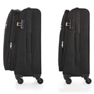 CarryOn AIR (M) Black 70/84 л чемодан из полиэстера на 4 колесах черный