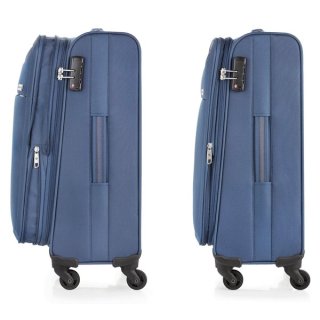 CarryOn AIR (M) Steel Blue 70/84 л чемодан из полиэстера на 4 колесах синий