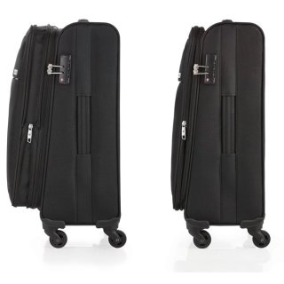 CarryOn AIR (S) Black 35/41 л чемодан из полиэстера на 4 колесах черный