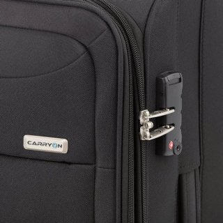 CarryOn AIR (S) Black 35/41 л чемодан из полиэстера на 4 колесах черный