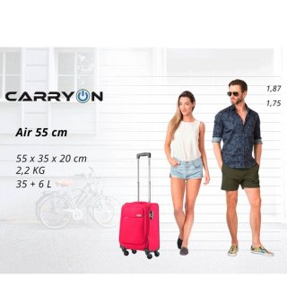 CarryOn AIR (S) Cherry Red 35/41 л чемодан из полиэстера на 4 колесах красный