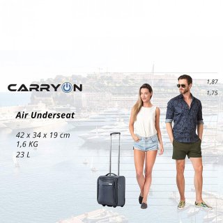 CarryOn AIR Underseat 23 л чемодан из полиэстера на 2 колесах черный