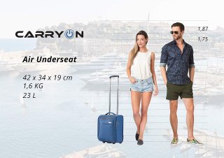CarryOn AIR Underseat 23 л валіза з поліестеру на 2 колесах синя