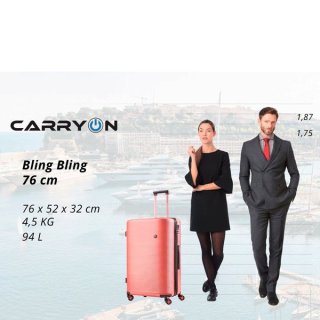 CarryOn Bling Bling (L) Rose Gold 94 л чемодан из поликарбоната на 4 колесах розовое золото