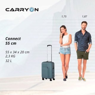 CarryOn Connect (S) Dark Grey 32 л валіза з полікарбонату на 4 колесах темно-сіра