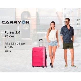 CarryOn Porter 2.0 (L) Raspberry 100 л чемодан из полипропилена на 4 колесах малиновый