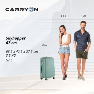 CarryOn Skyhopper 57 л чемодан из поликарбоната на 4 колесах оливковый