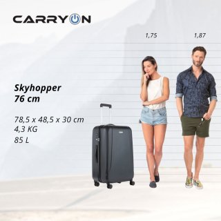 CarryOn Skyhopper 85 л чемодан из поликарбоната на 4 колесах черный