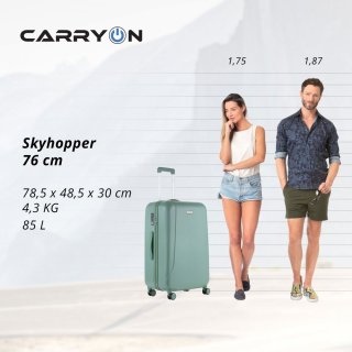 CarryOn Skyhopper 85 л чемодан из поликарбоната на 4 колесах оливковый