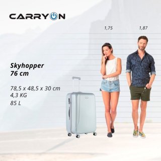 CarryOn Skyhopper (L) Silver 85 л чемодан из поликарбоната на 4 колесах серебро