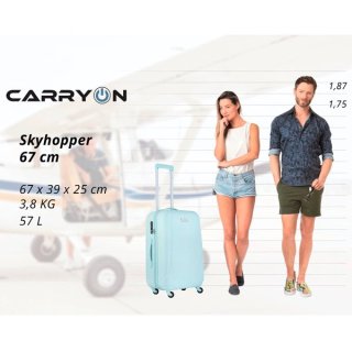 CarryOn Skyhopper (M) Mint 57 л чемодан из поликарбоната на 4 колесах мятний