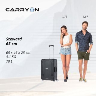 CarryOn Steward 70 л чемодан из полипропилена на 4 колесах черный