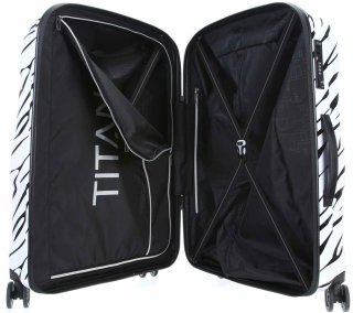 Чемодан гигант из поликарбоната 103 л Titan X2, белый с черным