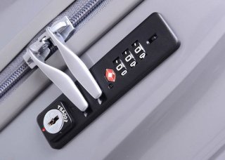 Чемодан гигант из поликарбоната 93 л Lojel Wave, серебристый