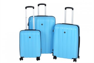 Чемодан пластиковый, 2E, Youngster, средний, 4 колеса, голубой (2E-SPPY-M-LB)