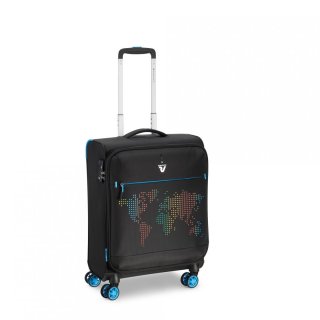 Чемодан под ручную кладь Roncato Lite PRINT на 42/48 л, вес 1,5 кг Черный
