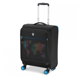 Чемодан под ручную кладь Roncato Lite PRINT на 42/48 л, вес 1,5 кг Черный