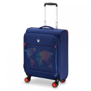 Чемодан под ручную кладь Roncato Lite PRINT на 42/48 л, вес 1,5 кг Синий
