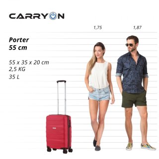 Чемодан ручная кладь CarryOn Porter на 35 л весом 2,5 кг Красный