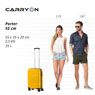Чемодан ручная кладь CarryOn Porter на 35 л весом 2,5 кг Желтый