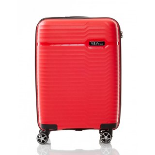 Чемодан ручная кладь V&V Travel Summer Breeze из полипропилена на 40 л весом 2,3 кг Красный