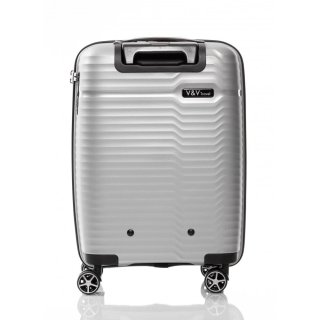 Чемодан ручная кладь V&V Travel Summer Breeze из полипропилена на 40 л весом 2,3 кг Серебристый