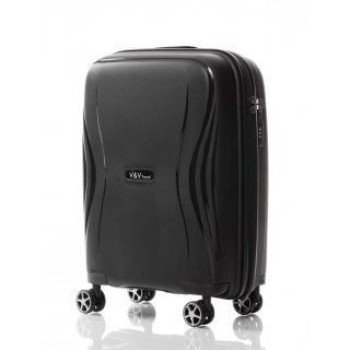 Чемодан ручная кладь V&V Travel TIFFANY на 40 л весом 2,2 кг из полипропилена Черный