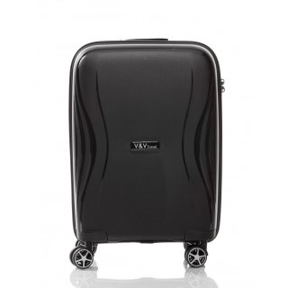 Чемодан ручная кладь V&V Travel TIFFANY на 40 л весом 2,2 кг из полипропилена Черный