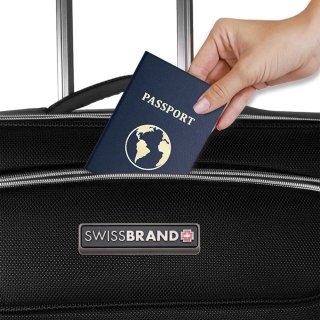 Чемодан тканевый ручная кладь Swissbrand Austria на 34/37,5 л весом 2,5 кг Черный