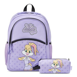 Детский рюкзак с пеналом в подарок Roncato LOONEY TUNES KIDS Розовый