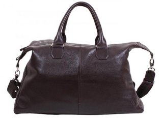 Дорожная кожаная сумка VIP COLLECTION 25 л. коричневая