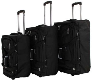 Дорожный комплект из 3-х сумок на 2-х колесах 40/73/101 л MARCH Gogobag, черный