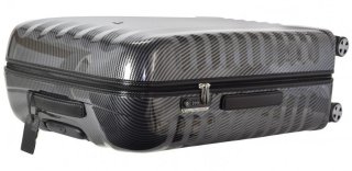 Элитный чемодан гигант из поликарбоната и кожи 113 л Roncato Uno Zip Delux Limited Edition, карбон