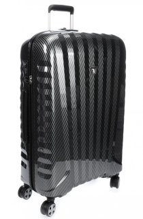 Элитный чемодан гигант из поликарбоната и кожи 113 л Roncato Uno Zip Delux Limited Edition, карбон