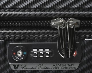 Элитный чемодан гигант из поликарбоната и кожи 113 л Roncato Uno Zip Delux Limited Edition, карбон