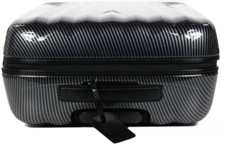 Элитный чемодан гигант из поликарбоната и кожи 113 л Roncato Uno Zip Delux Limited Edition, карбон