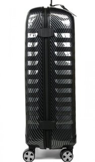 Элитный чемодан гигант из поликарбоната и кожи 113 л Roncato Uno Zip Delux Limited Edition, карбон