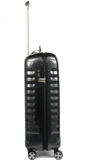 Элитный чемодан гигант из поликарбоната и кожи 113 л Roncato Uno Zip Delux Limited Edition, карбон